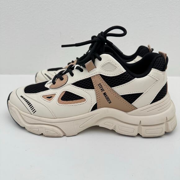 Steve Madden Cordyn Black and Tan Chunky Sneakers Women's 9.5 - Picture 6 of 8